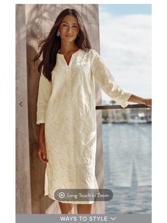 J. Jill Dresses & Skirts - J. Jill Cream Embroidered V-Neck Cotton Dress